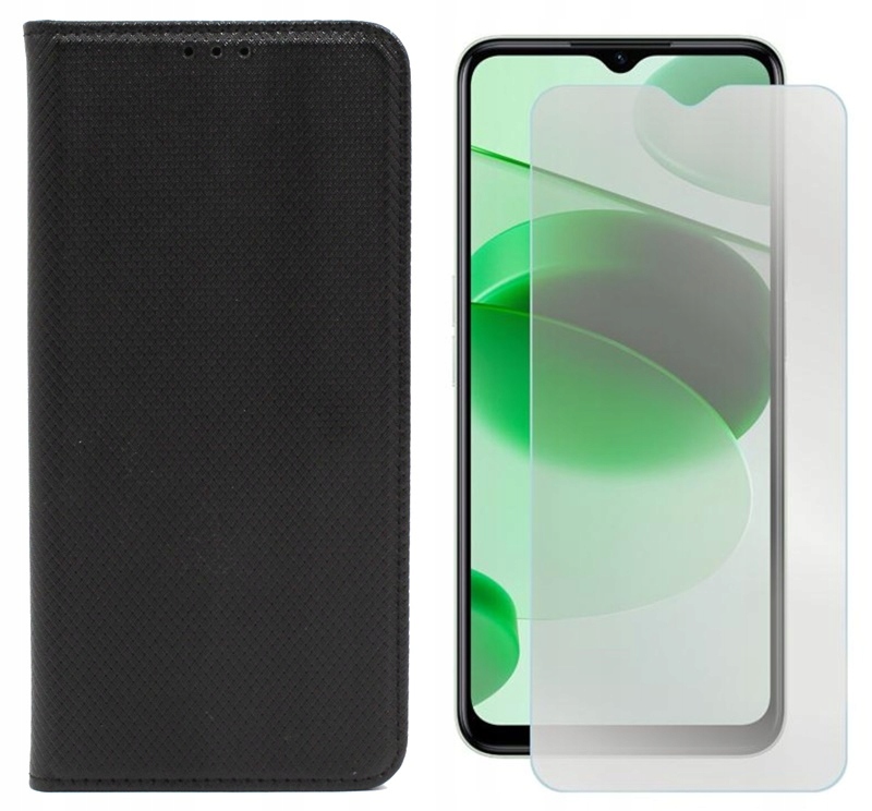 

Etui Smart Magnet do Realme C33 czarne +szkło