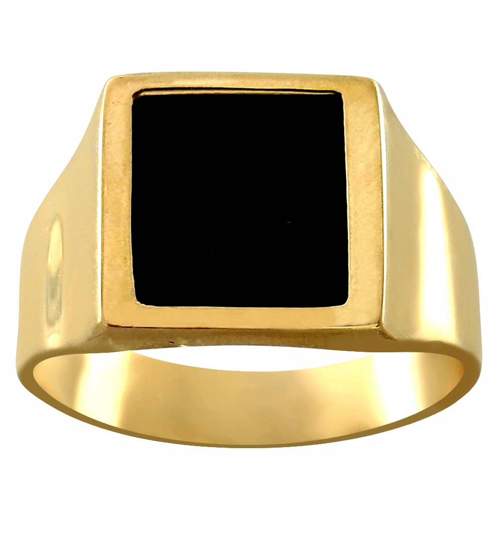 Pánský Zlatý Prsten S Onyxem, Zlato 585 Onyx