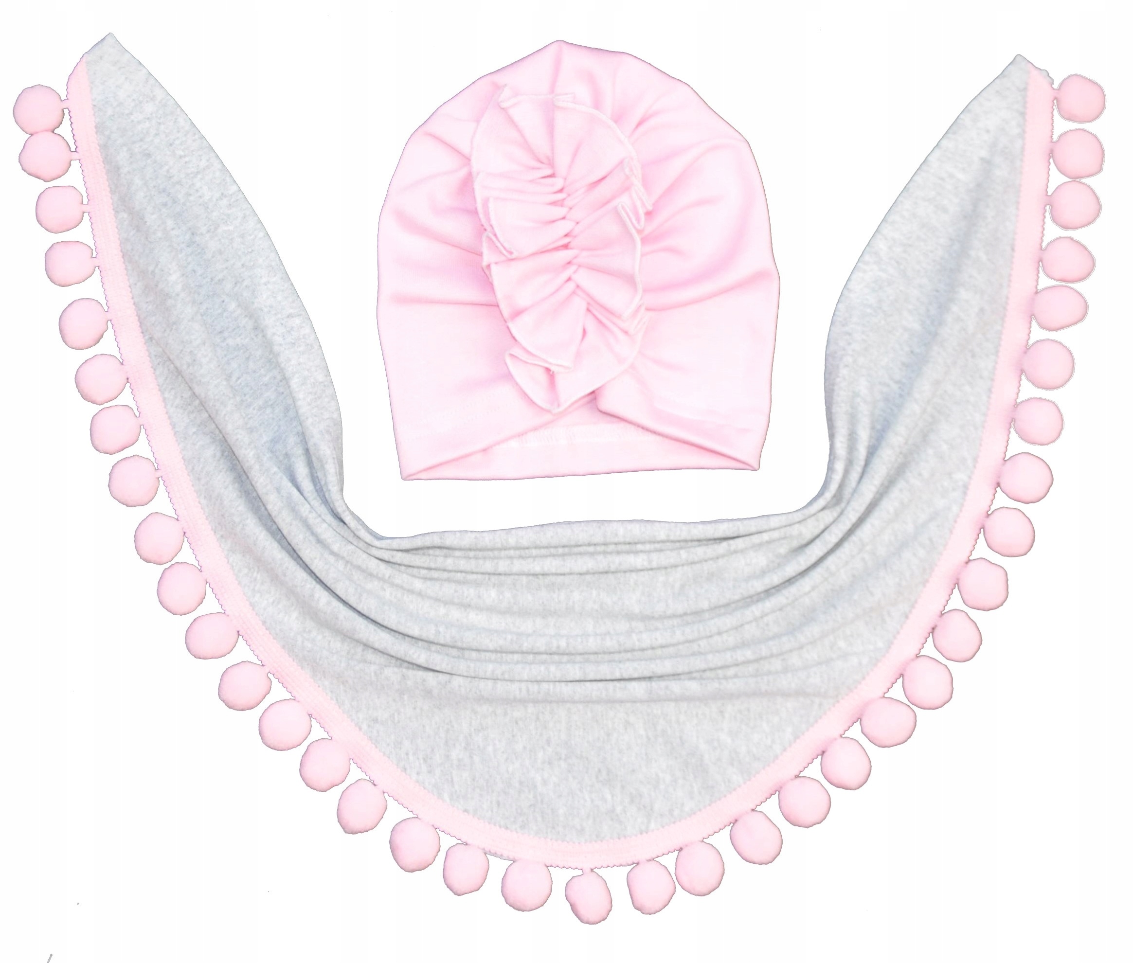 

Komplet Wiosna-jesień Czapka Turban Chusta r.44-46