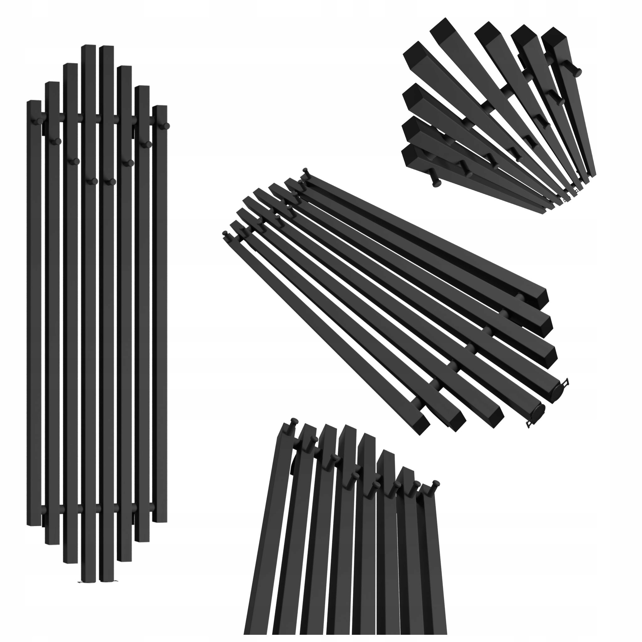 Dekorativní radiátor Bigben Hook 180x38 černý mat