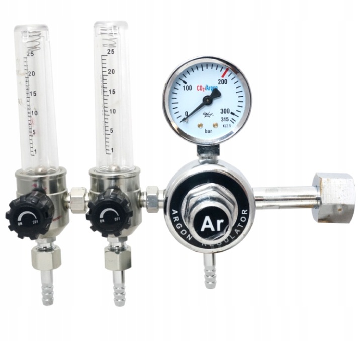 Reduktor do argonu CO2 z dwoma rotametrami