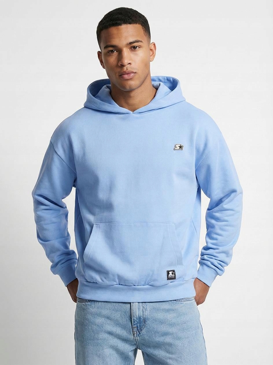 Mikina S Kapucí Oversize Pánská Klokanka Premium Modrá Starter ST390 M