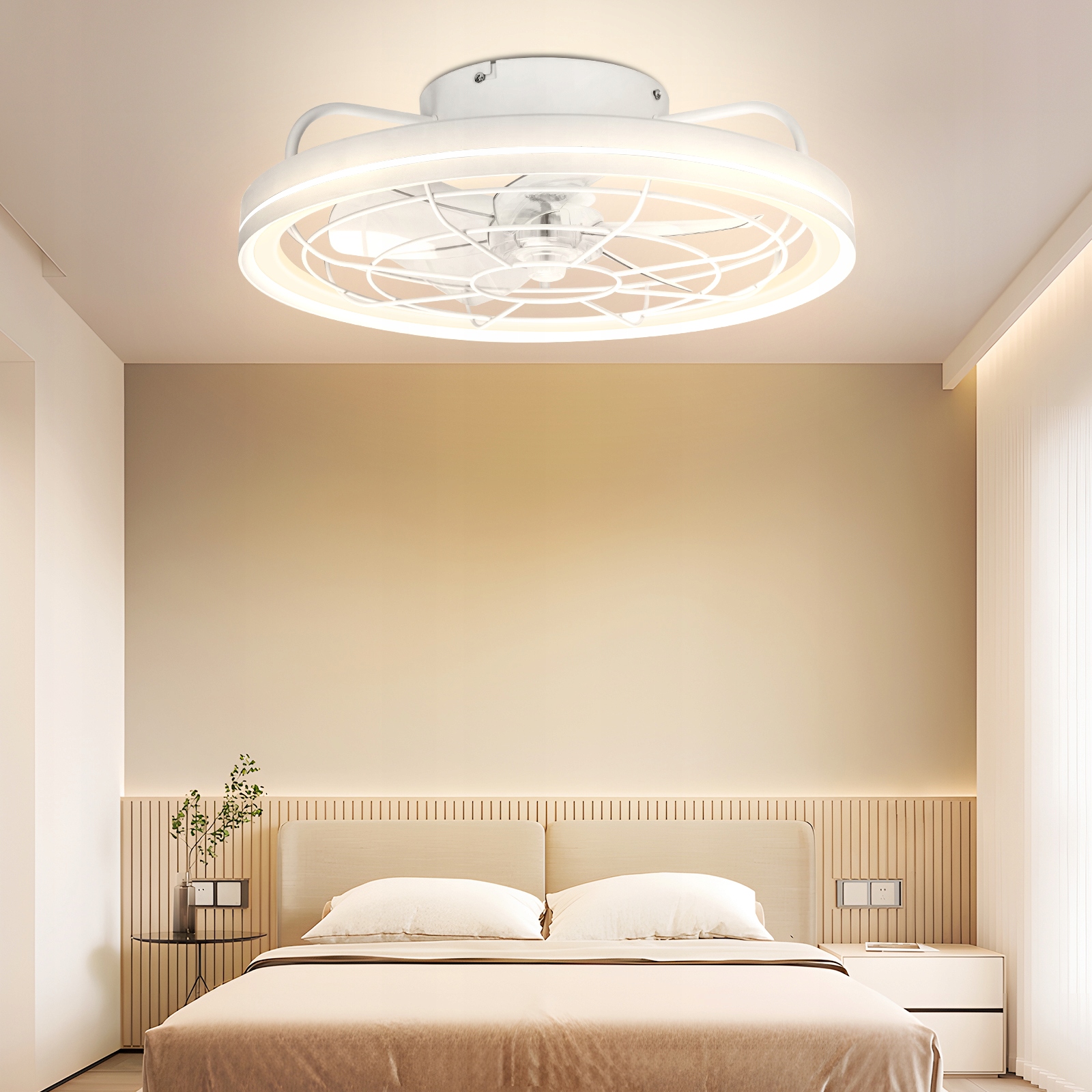 Wentylator sufitowy Aigostar z pilotem do LED Timer biały 60W 6500K Kolor dominujący biały