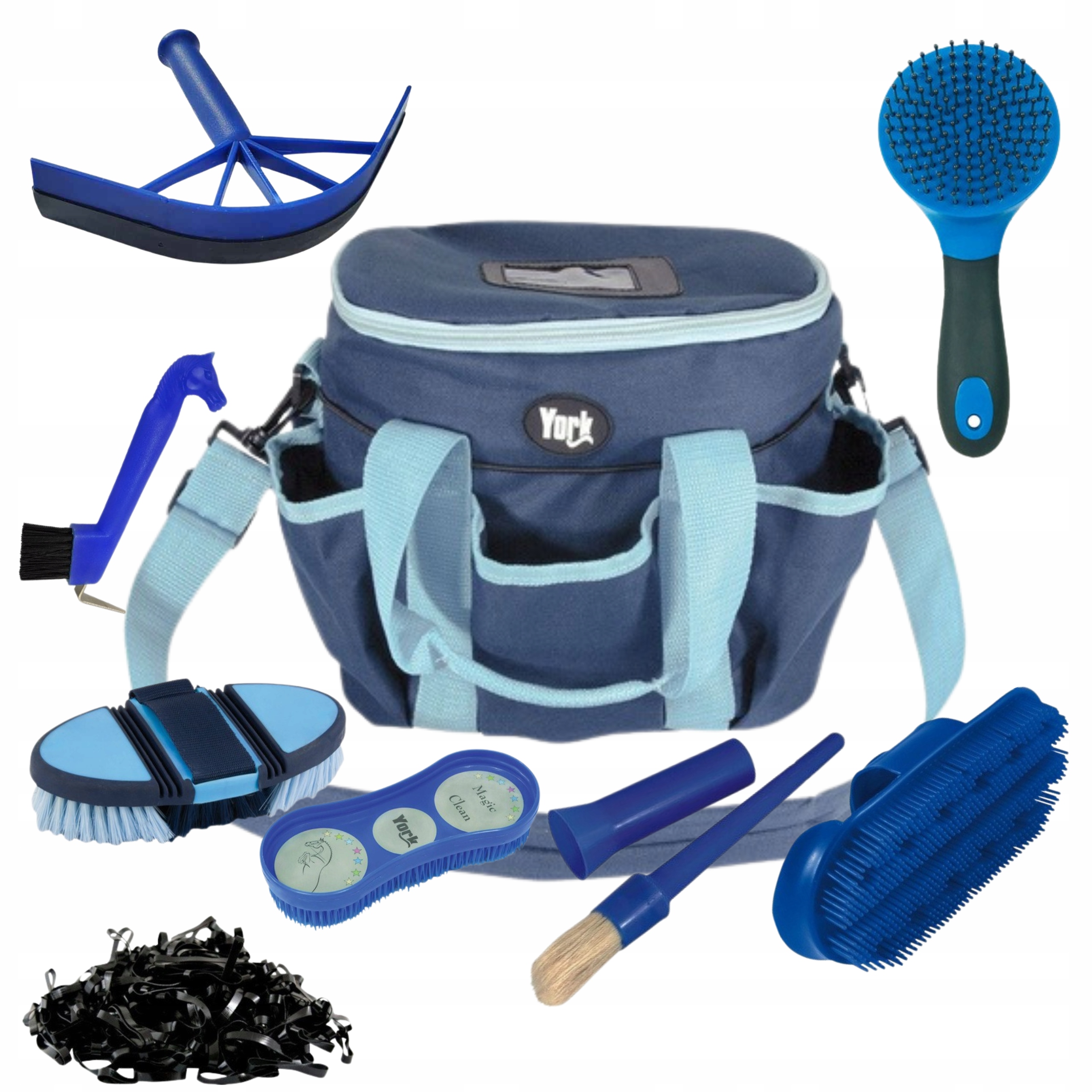 Zestaw szczotek dla konia z torbą do przechowywania pielęgnacja konia kuca