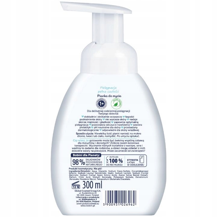 Bobini Kids Pielegnująca Pianka do Mycia 300ml x3 Marka Bobini