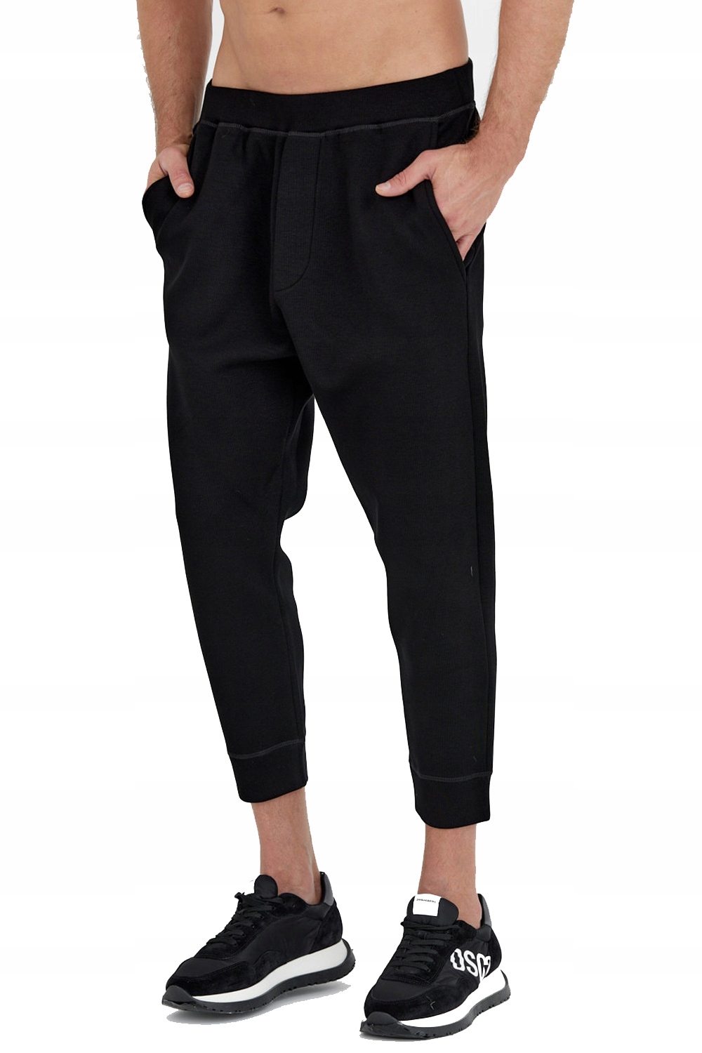 DSQUARED2 Černé kalhoty Ibra Relax Fit Joggers L