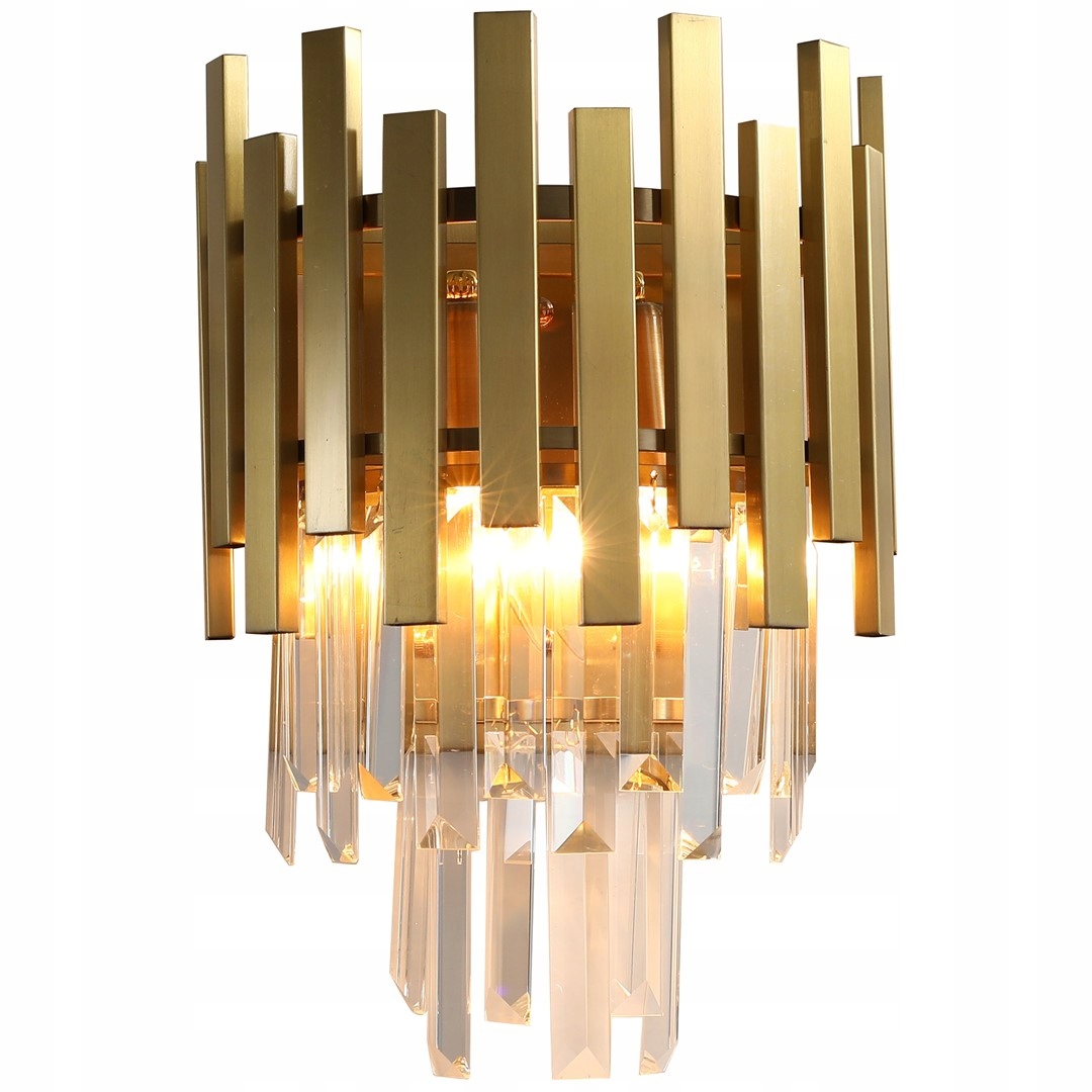 Moderní nástěnná lampa ve zlatém křišťál