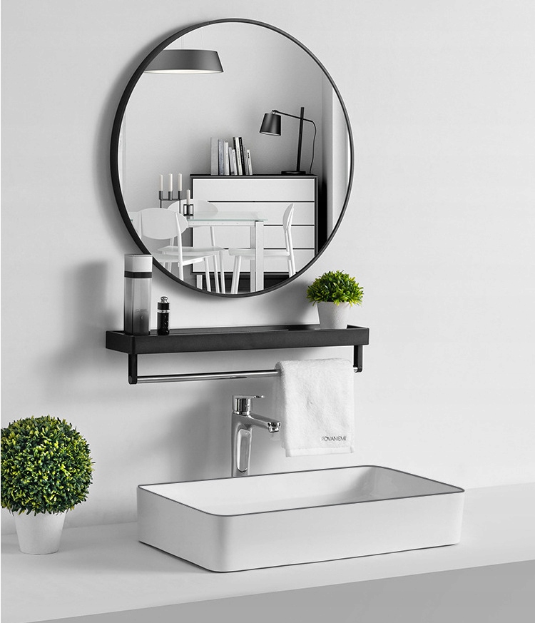 LUSTRO OKRĄGŁE W METALOWEJ RAMIE 70 CM ŁAZIENKA SALON ARVENTA STYLE Szerokość 700 mm