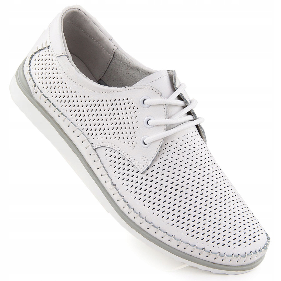Kožené polobotky perforované bílé T.Sokolski W26-01 37