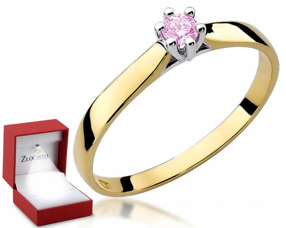 Zlatý Prstýnek Růžový Topaz 585 Gravírování Bonus