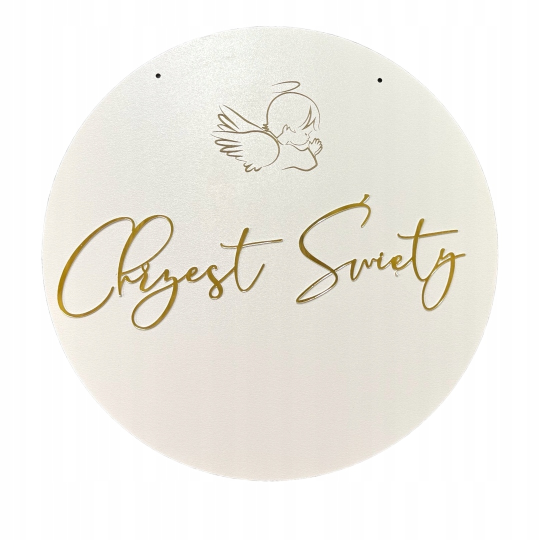 Tablica Powitalna dekoracje CHRZEST ŚWIĘTY KOŁO ozdoba na powitanie 58 cm