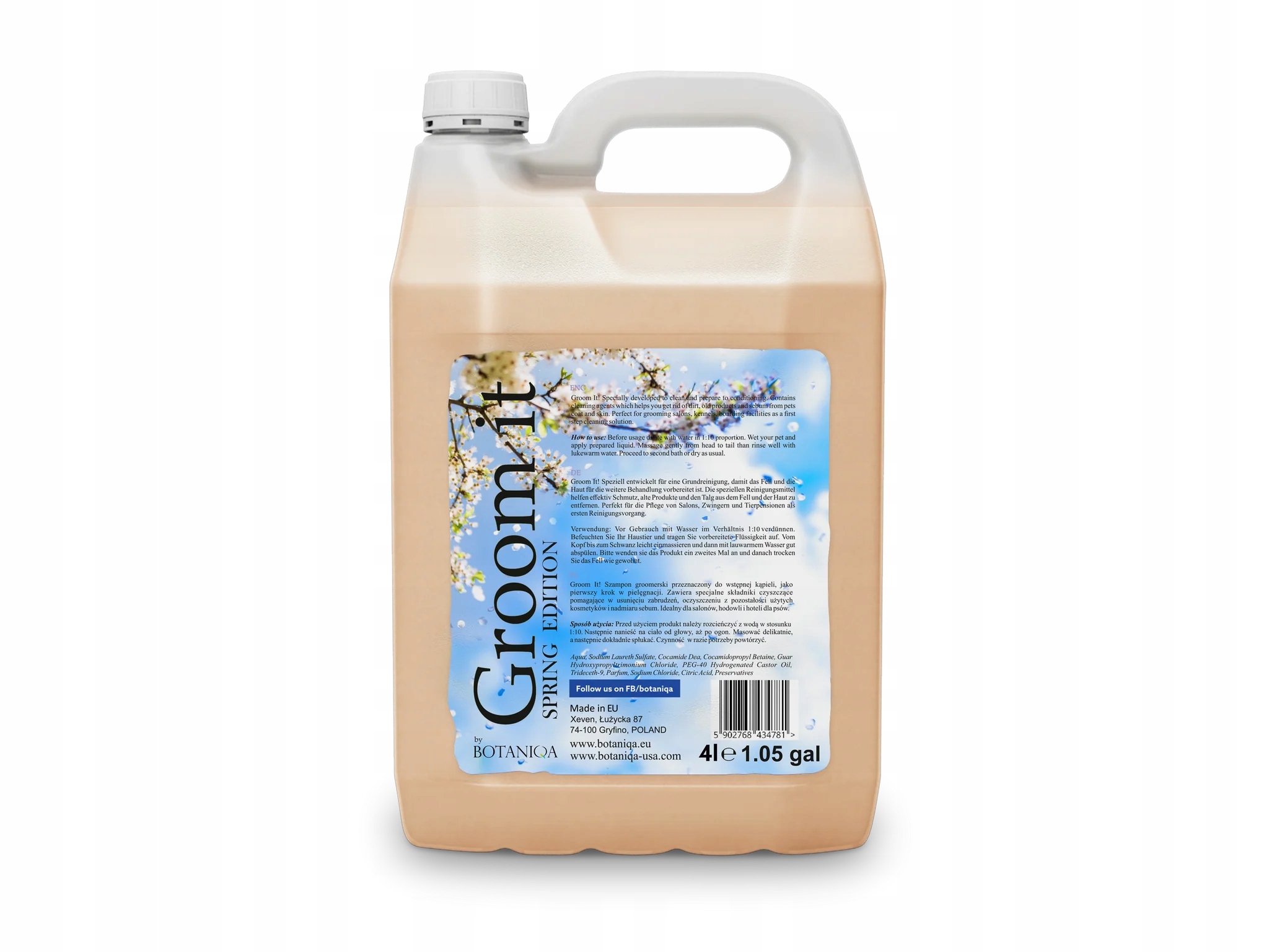 Botaniqa Groom It Spring Edition 4L szampon do wstępnej kąpieli dla psa