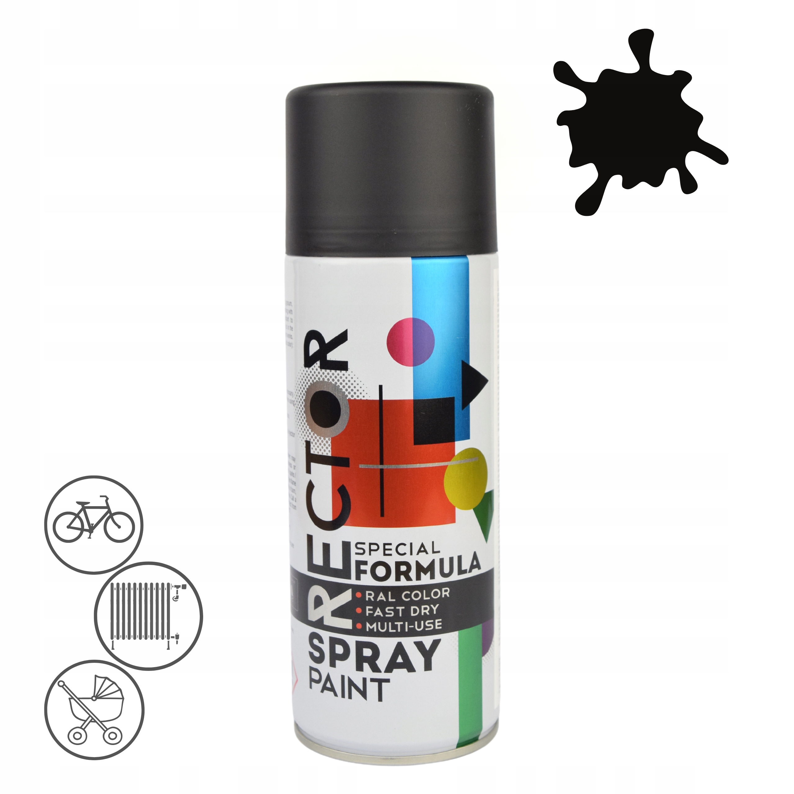 

Lakier farba emalia uniwersalna spray czarna mat