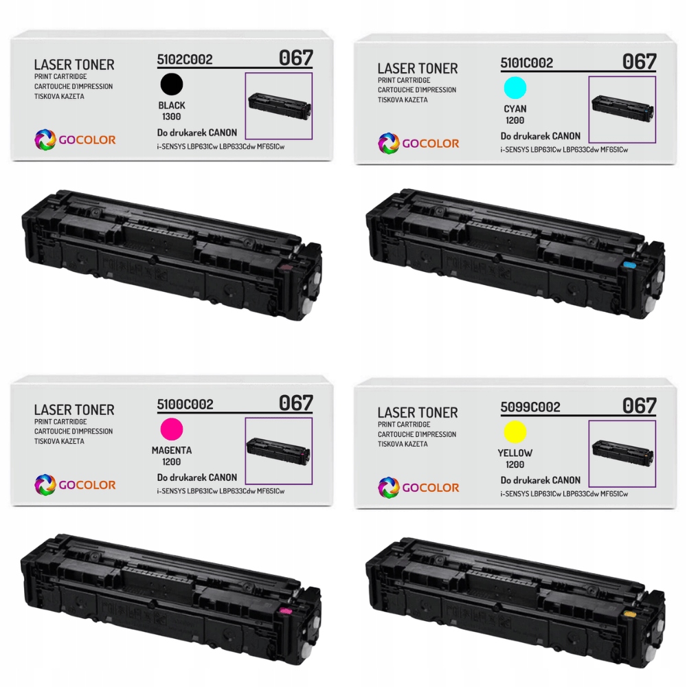 Nowy toner 067 4-pak Cmyk do Canon i-SENSYS LBP-631Cw MF657Cdw