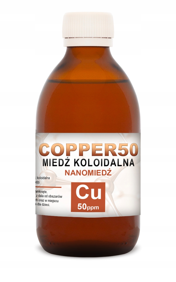 

Nano Miedź aż 50 ppm Miedź Koloidalna Niejonowa
