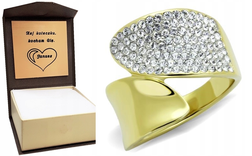 Zlatý prstýnek prsten Glamour gravírování bonus 13
