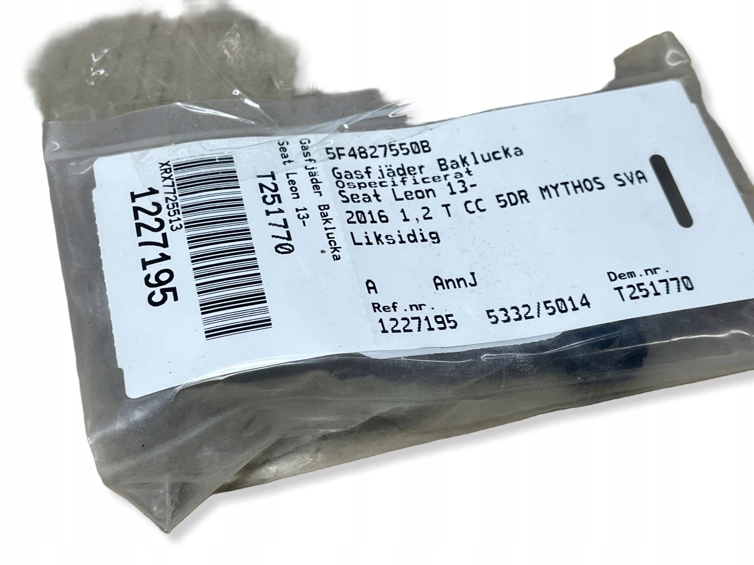 damper bonnet boot Seat Leon (5F) 5F4827550A