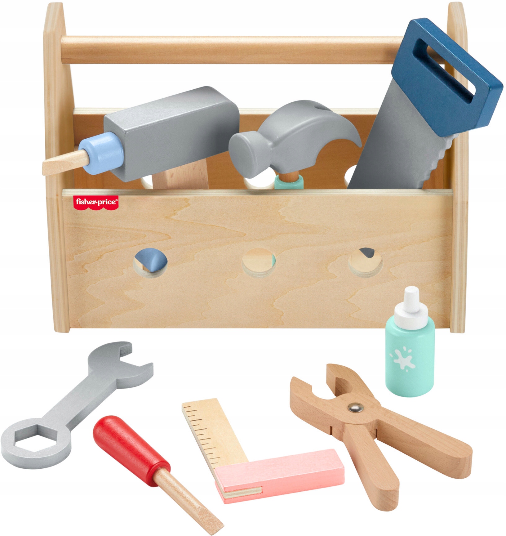 Fisher Price Wooden Mały Majsterkowicz Skrzynia Z Narzędziami HXT81