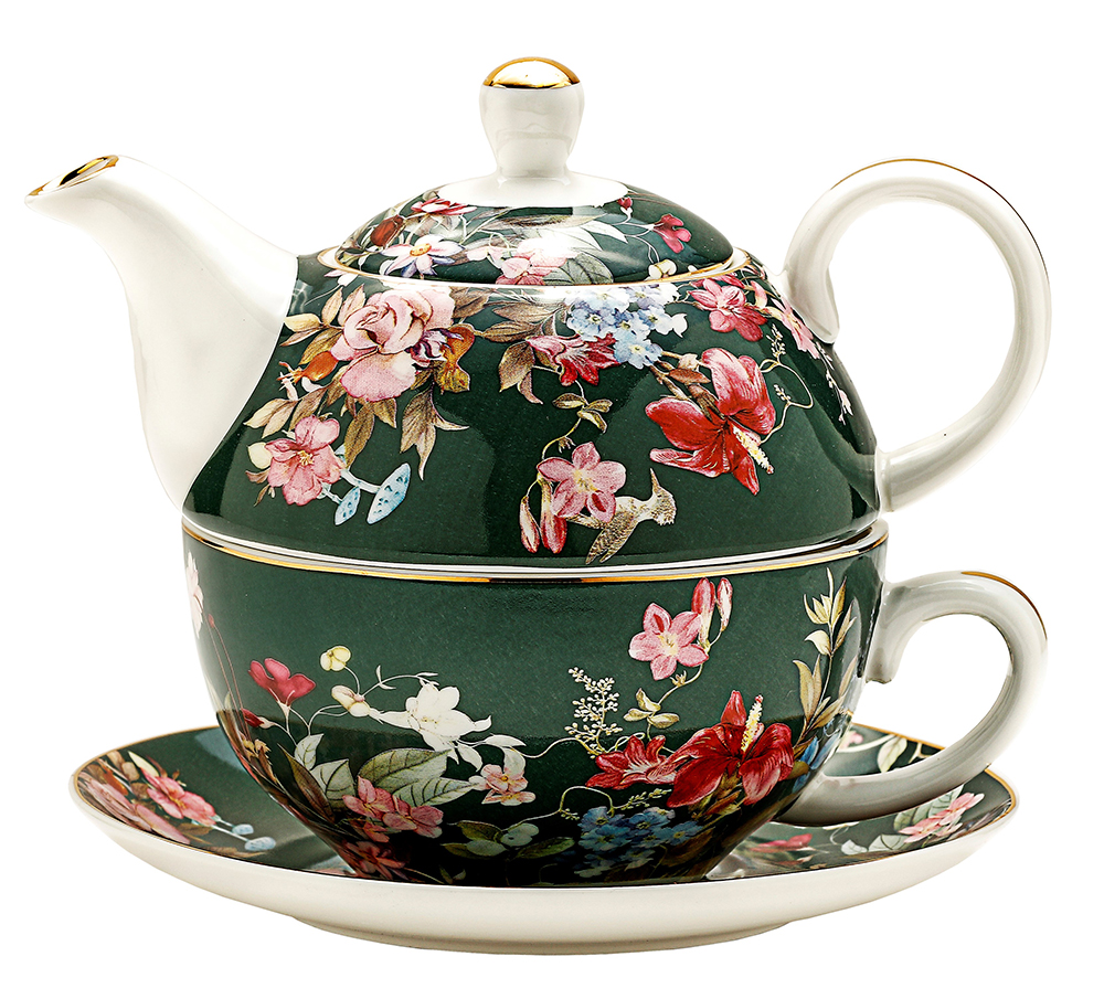 

Zestaw Tea For One Filiżanka Dzbanek Różyczki