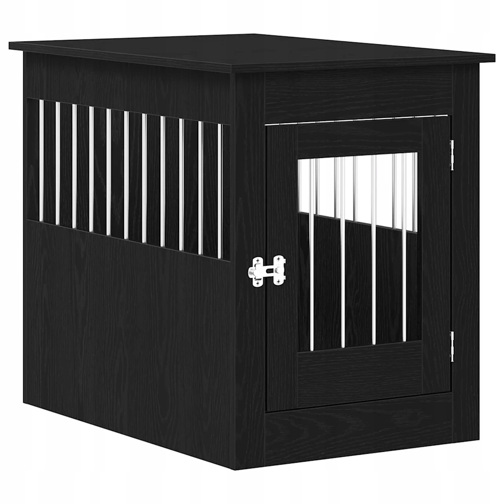 Nábytek do psí klece černý dub 55 x 80 x 68 cm konstruované dřevo