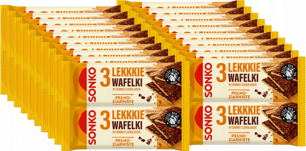 Sonko Lekkie Wafelki Pełnoziarniste Czekolada 36g x44