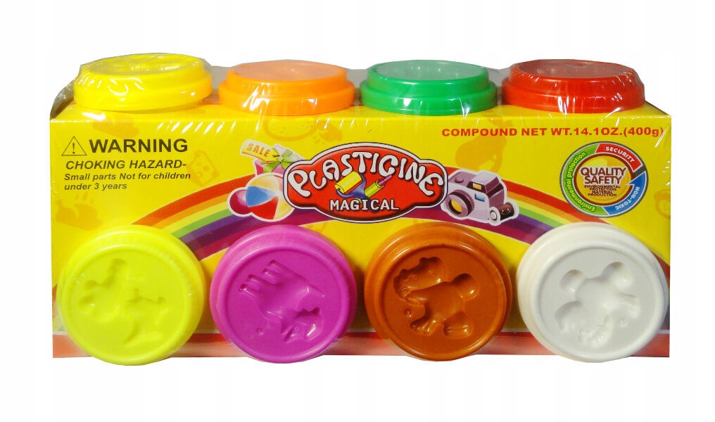 MASA PLASTYCZNA CIASTOLINA 8 KOLORÓW POJEMNIKÓW UZUPEŁNIACZ ZAPAS