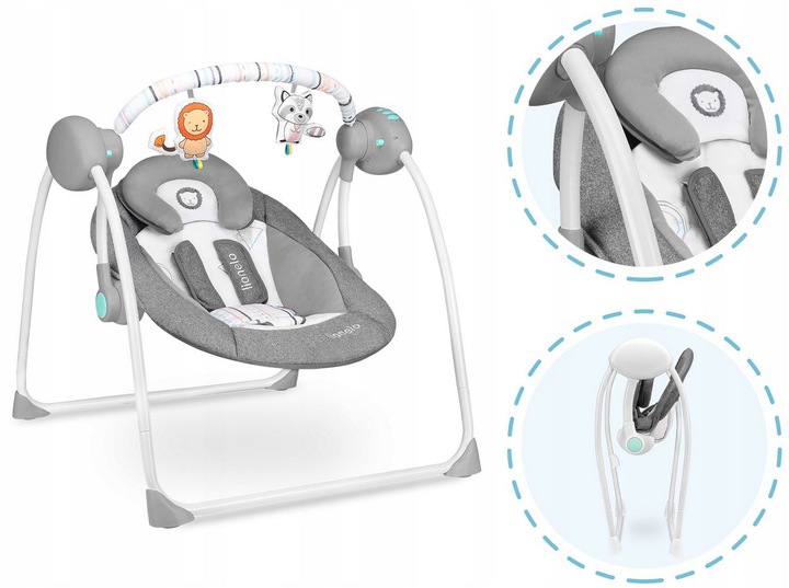 LEŻACZEK BUJACZEK HUŚTAWKA LIONELO RUBEN + MELODIE Waga dziecka 0 - 9 kg