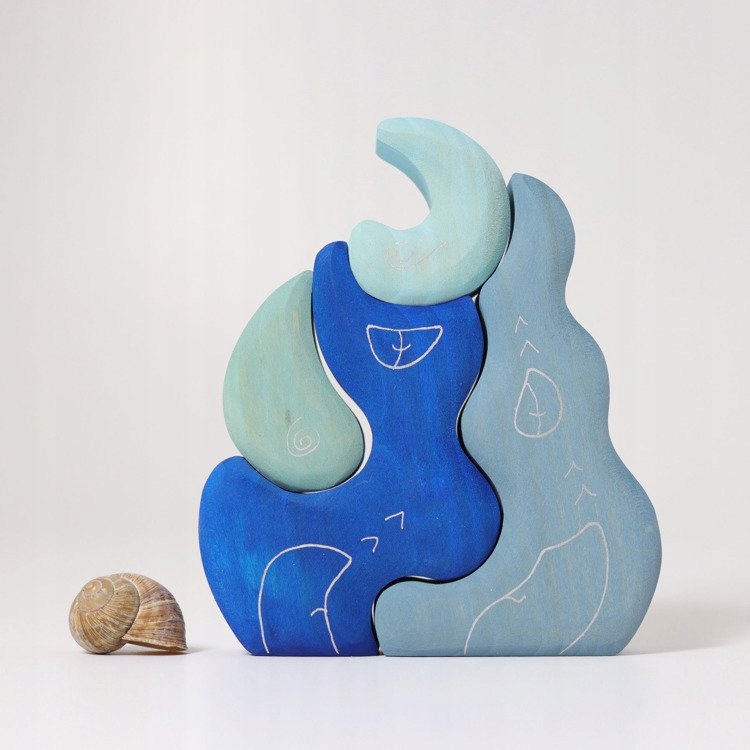 Klocki drewniane dla dzieci Klocki Grimms Podniebne Kształty 4 el. 1+ Materiał drewno