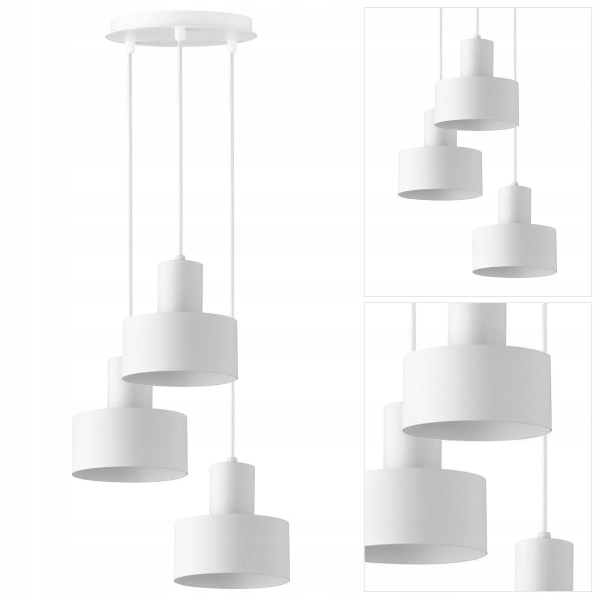 Bílá závěsná lampa Rif 3 moderní nad jídelní stůl Sigma Lighting