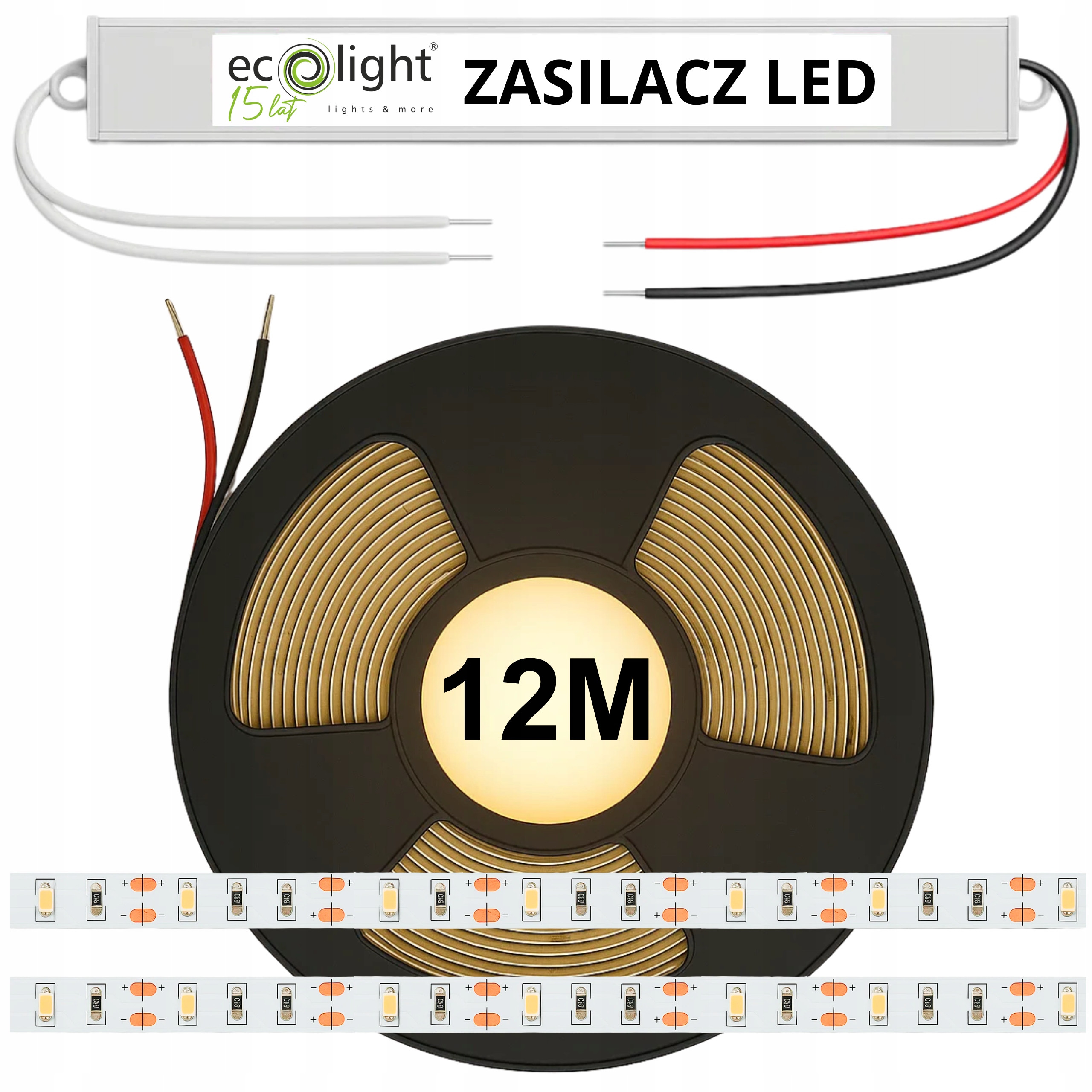 Set 12M Led pásek bílý teplý Smd 2835 pásek 12V IP20 Premium