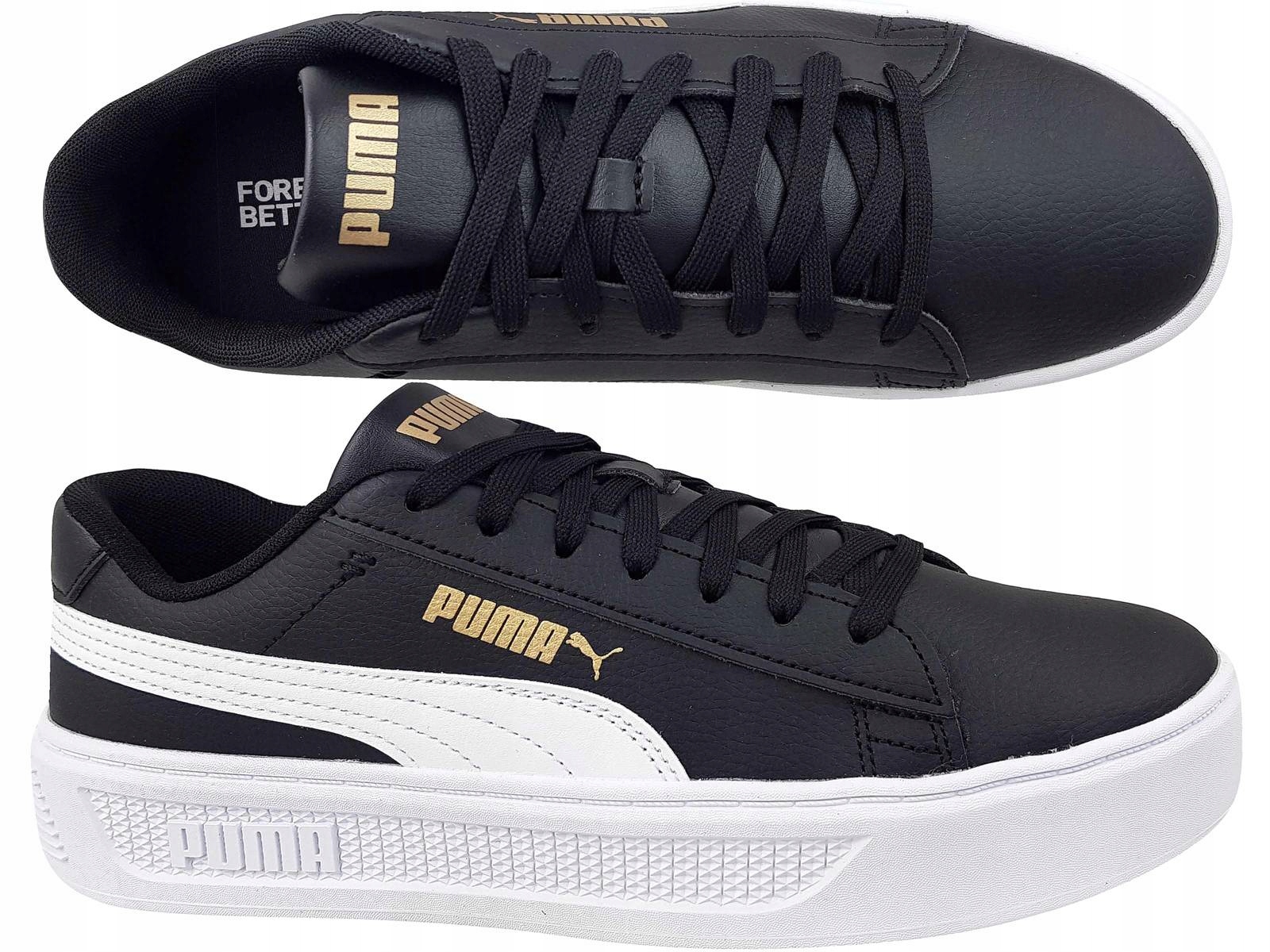 PUMA SMASH PLATFORM V3 TRAMPKI TENISÓWKI CZARNE