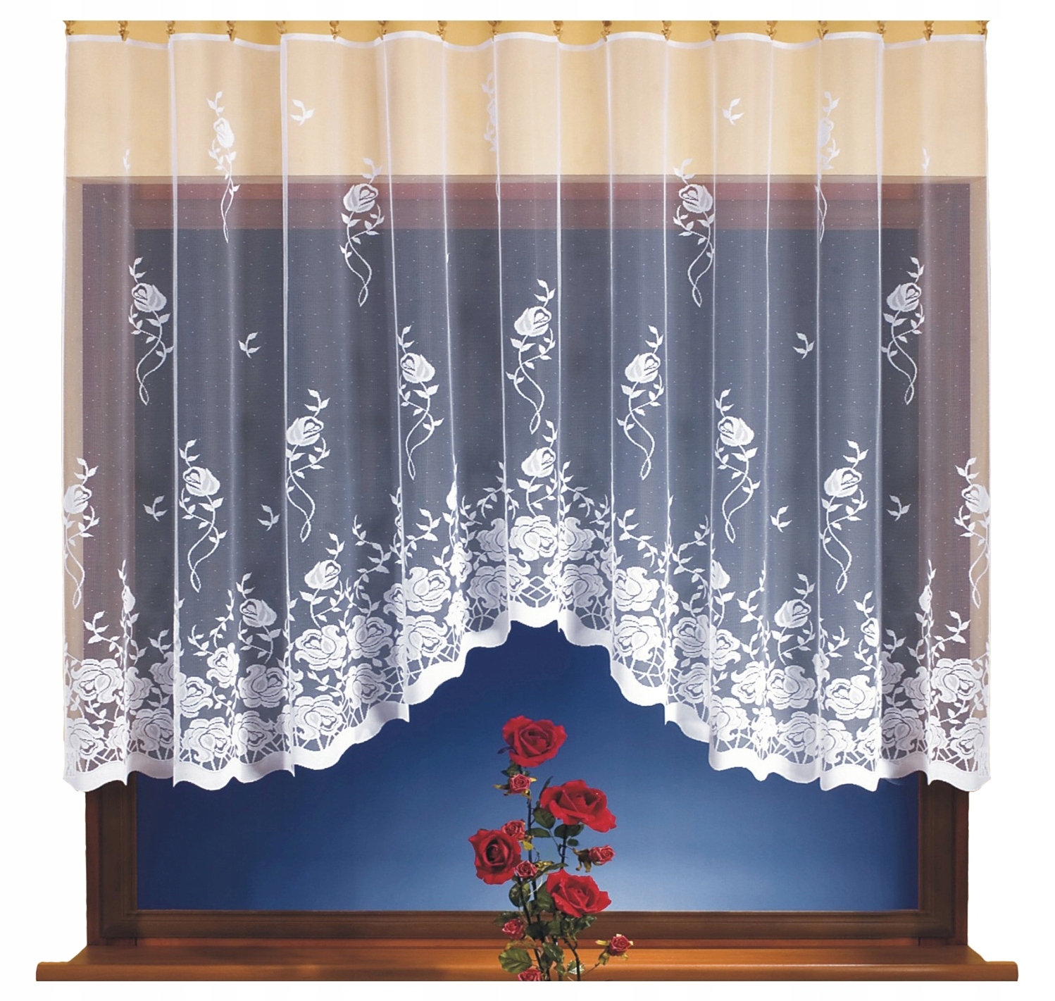 POLSKA FIRANA FIRANKA ŻAKARDOWA BIAŁA 300X150