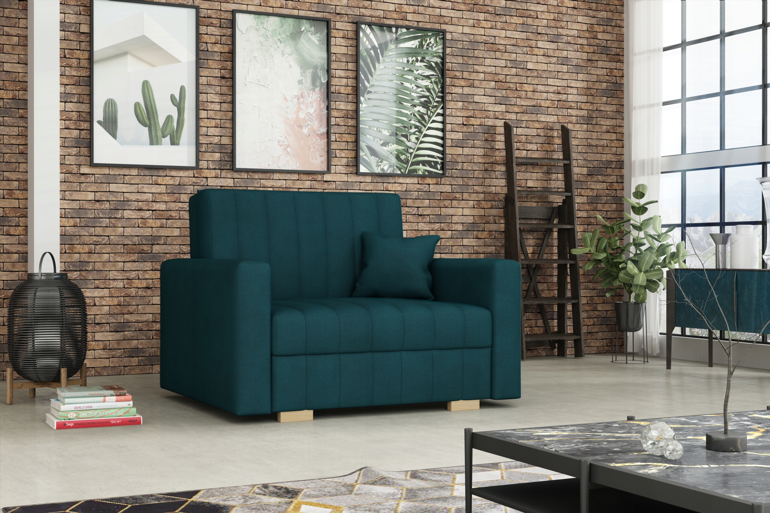 jedynka sofka VIVA I RELAX mała w welurze Kronos Typ sofa (kanapa)