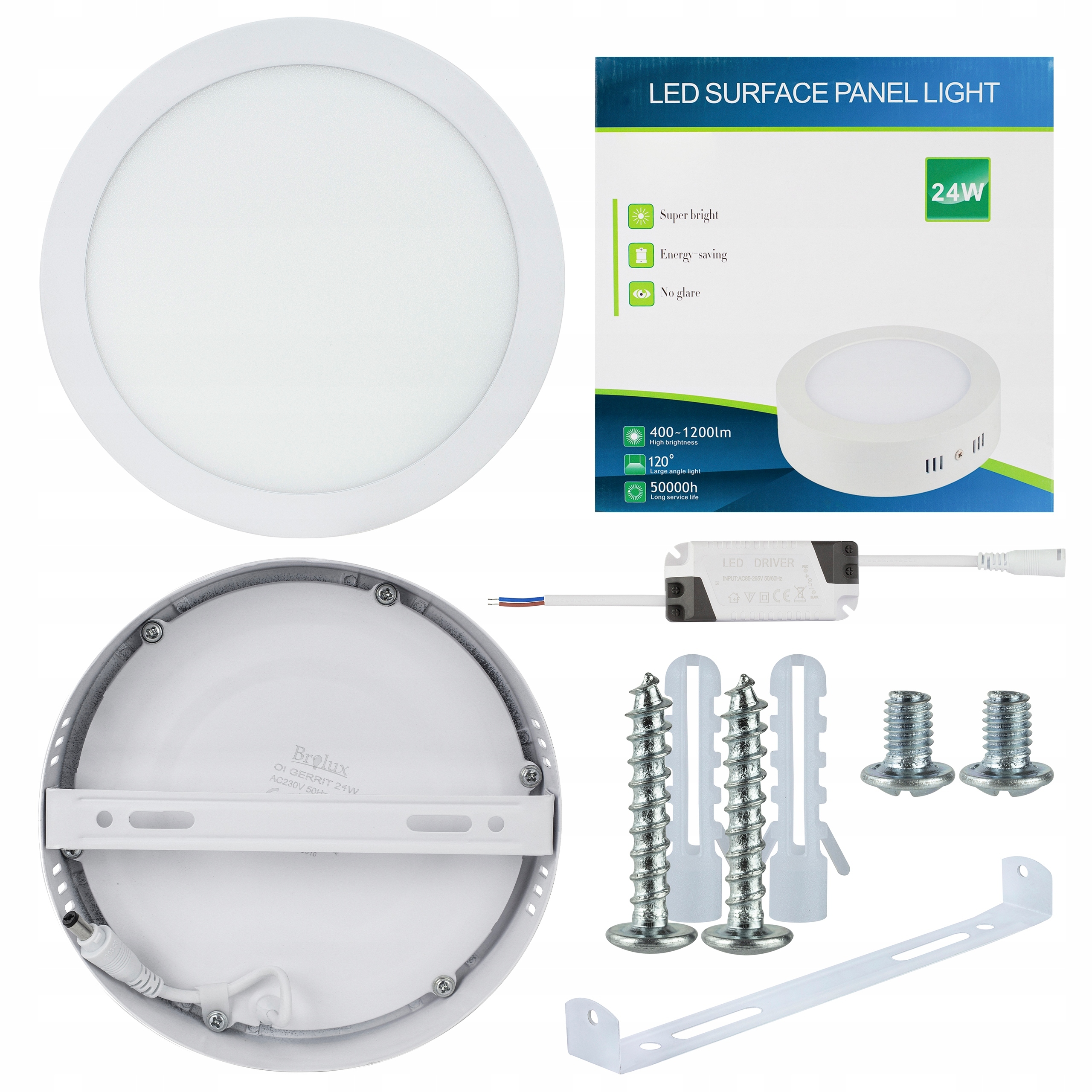 PANEL PLAFON LED OKRĄGŁY NATYNKOWY 24W 1800LM Marka Brolux