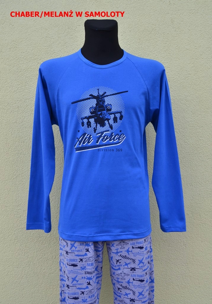 PIŻAMA MŁODZIEŻOWA DŁ.RĘKAW KRATA R 170 M SUTEX Wzór dominujący kratka