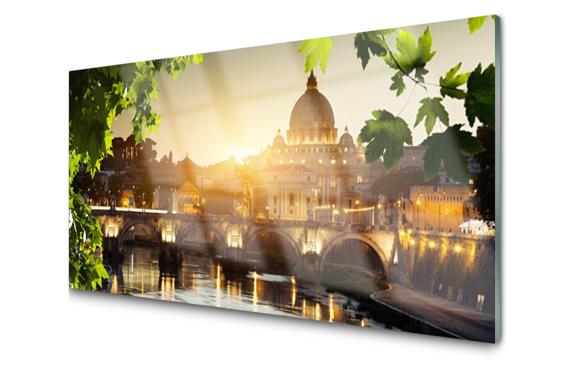 

Panel szklany Płytka Most Miasto 120x60 + Klej