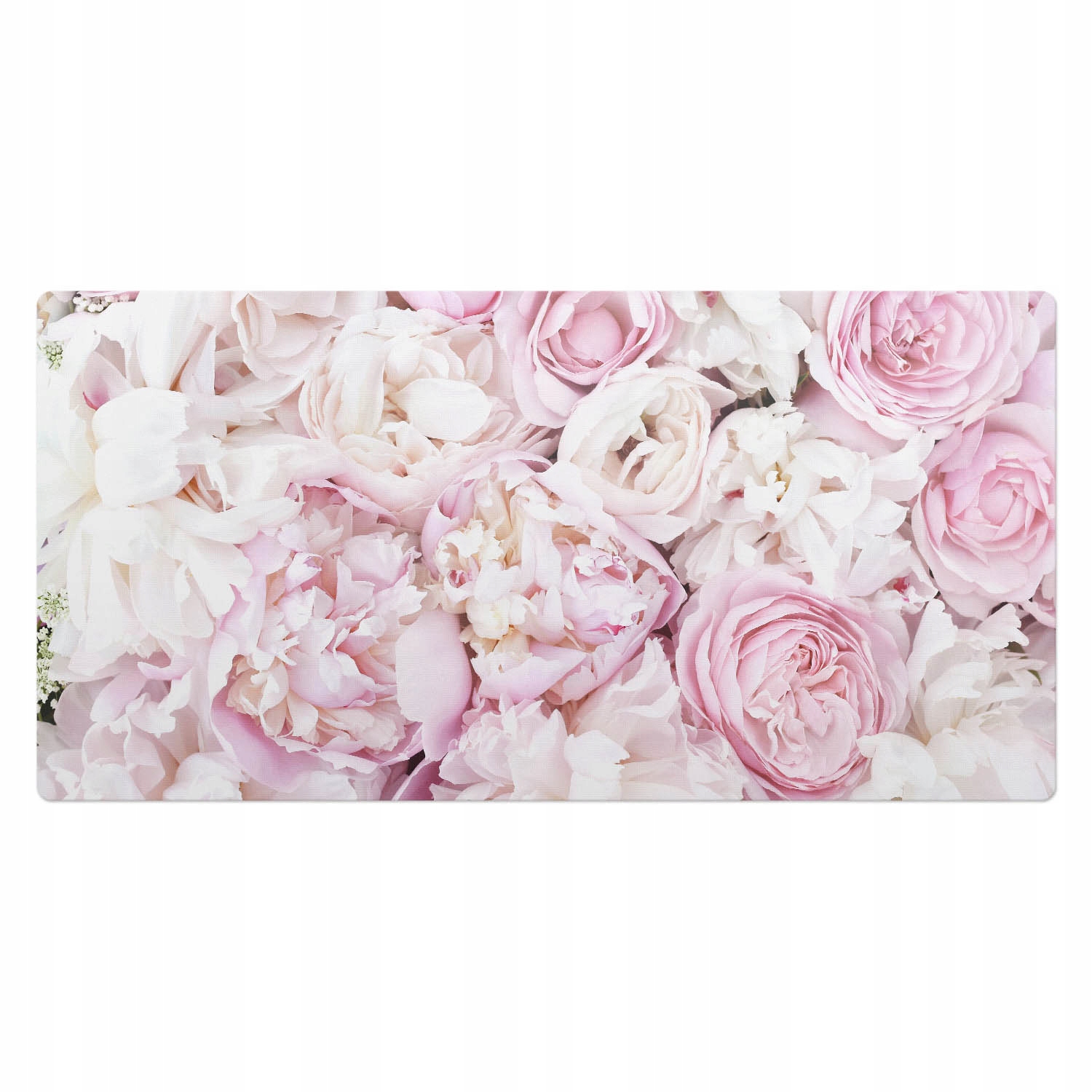 Vinylová podložka na psací stůl Pastelové květy pivoňky v jemném stylu 100 x 50 cm