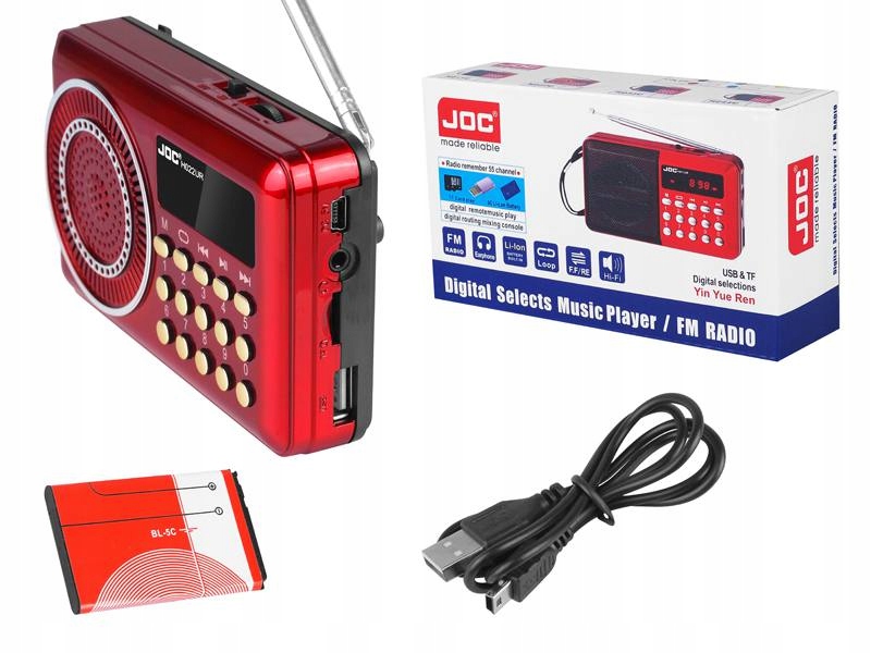 MINI H033UR Radio przenośne FM USB AUX SD bateria EAN (GTIN) 5902270762396