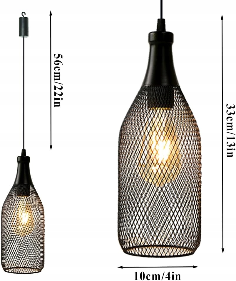 Led lampička Loft Timer 6h Dekorativní závěsná bateriová černá