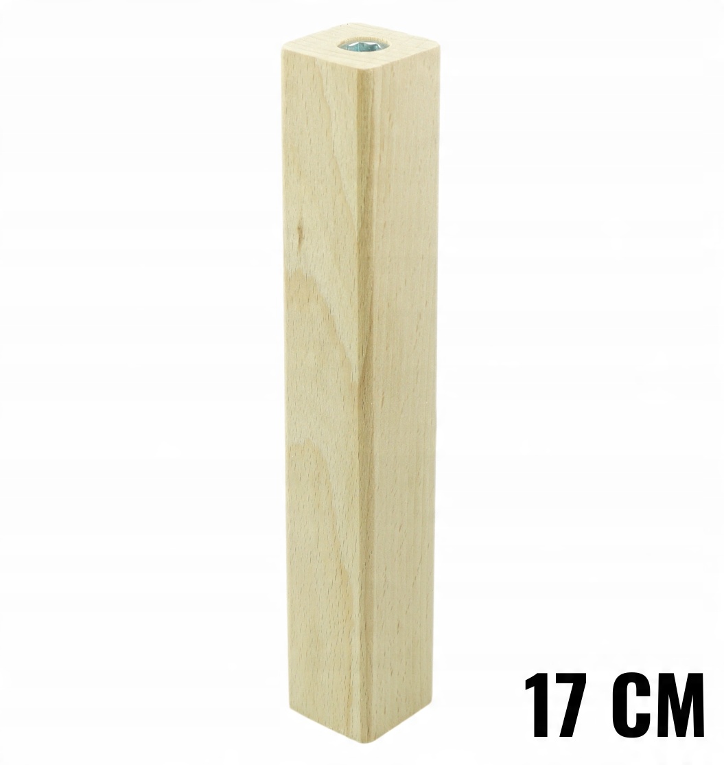 

1x noga drewniana do mebli bukowa, prosta 17 cm