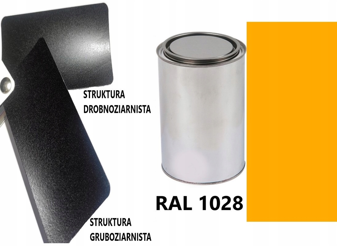 STRUKTURA GRUBOZIARNISTA RAL 1028 MAT 05-08 % DO PLASTIKU METALU AKRYL 1L