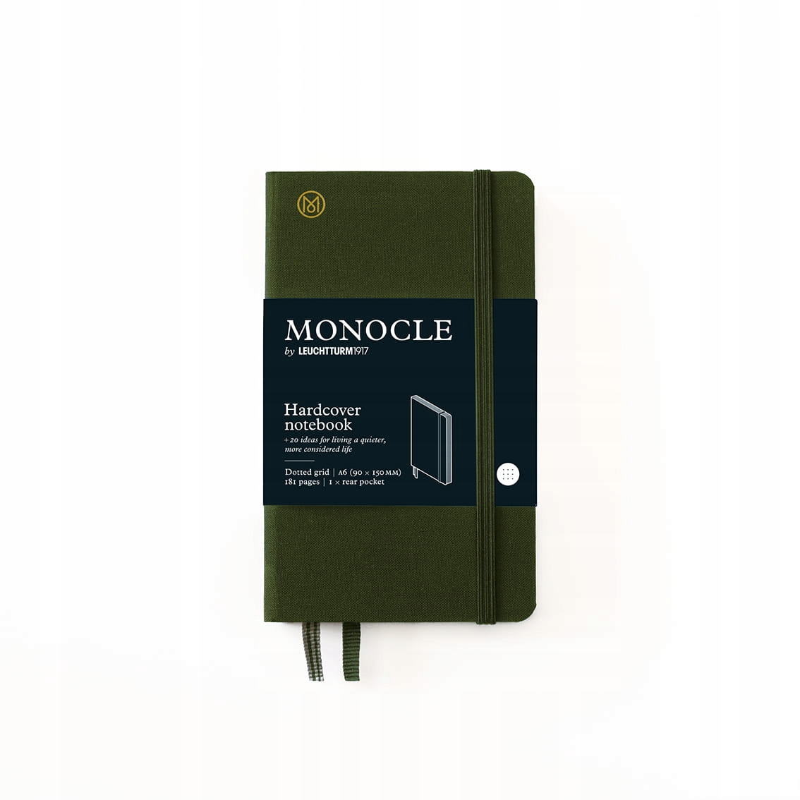 Notatnik Monocle by Leuchtturm1917 Pocket A6, Twarda Oprawa, Kropki, Olive