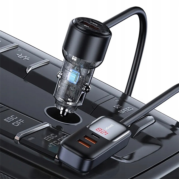 Ładowarka samochodowa USB typ C Usams 165 mA Kolor czarny