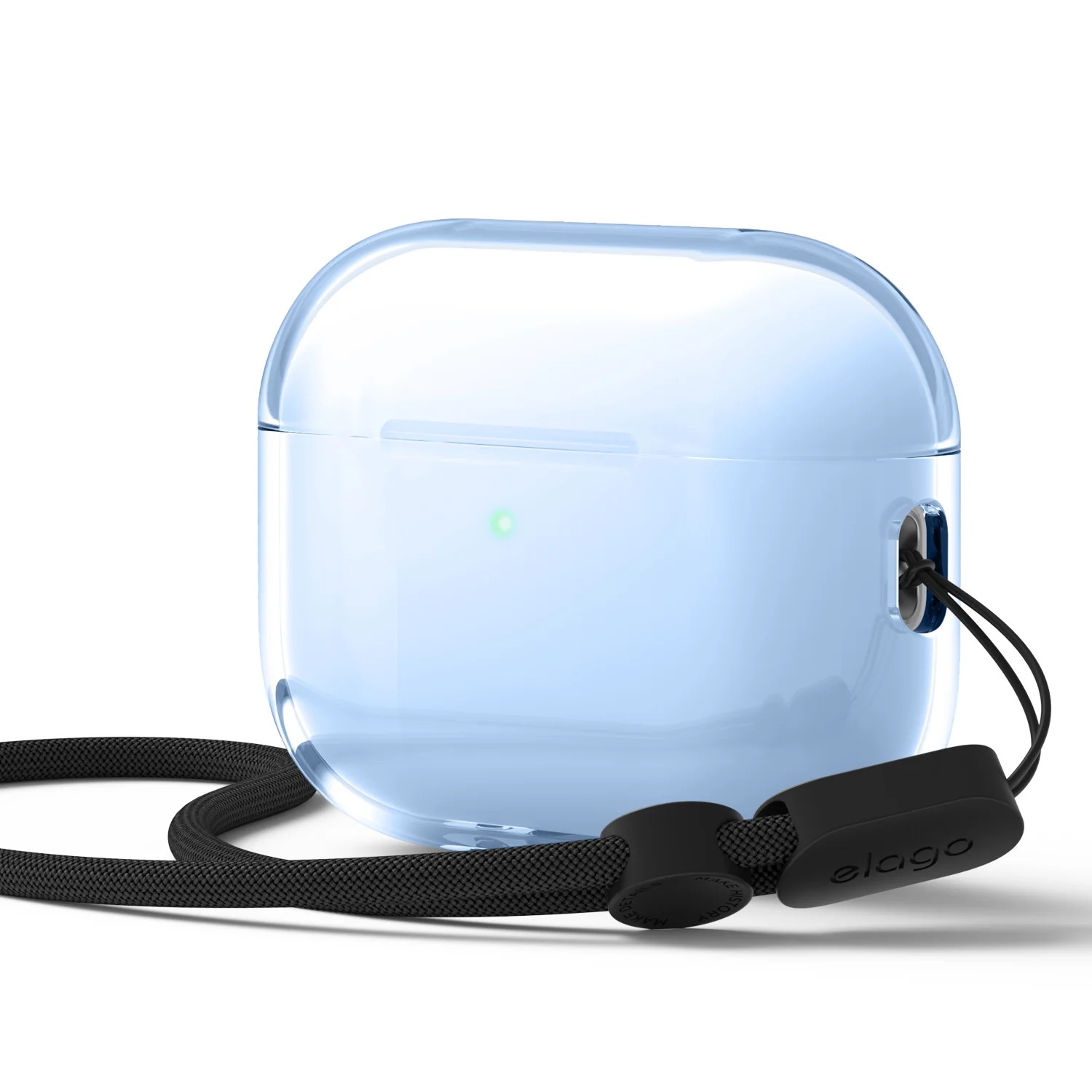 Průhledné Pouzdro pro AirPods Pro 3 Case Clear s poutkem, modré