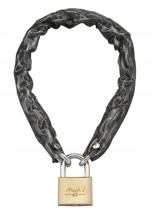 Łańcuch w otulinie Pcv fi 6 0,6 m z kłódką 45mm 2 klucze