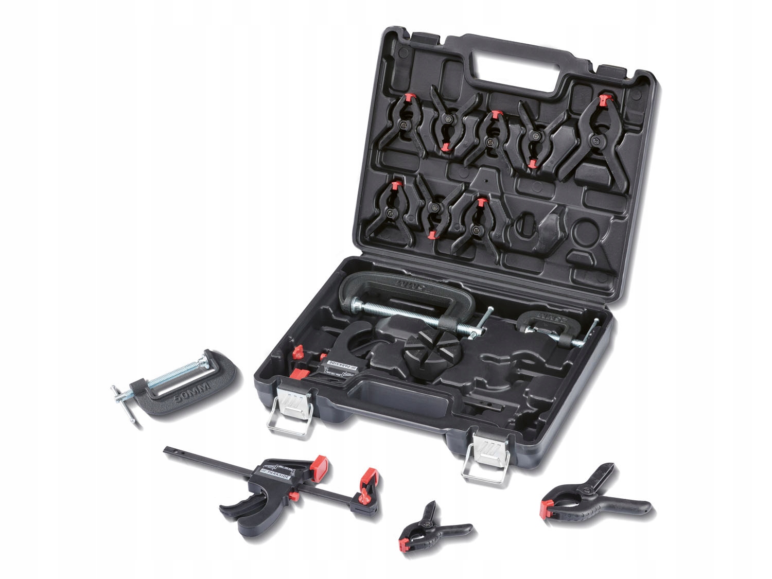 НАБОР ИЗ 16 БЫСТРОЗАЖИМНЫХ ЗАЖИМОВ ДЛЯ МАСТЕРСКОЙ