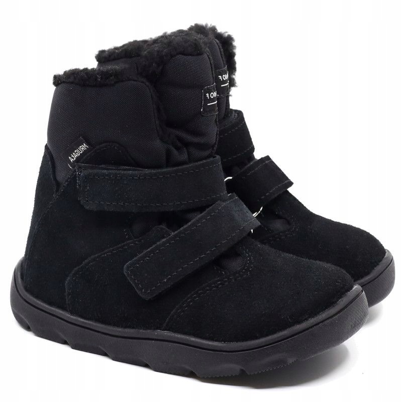 Mrugała black 7223/6-90 Barefoot kozaki z membraną dziecięce 26