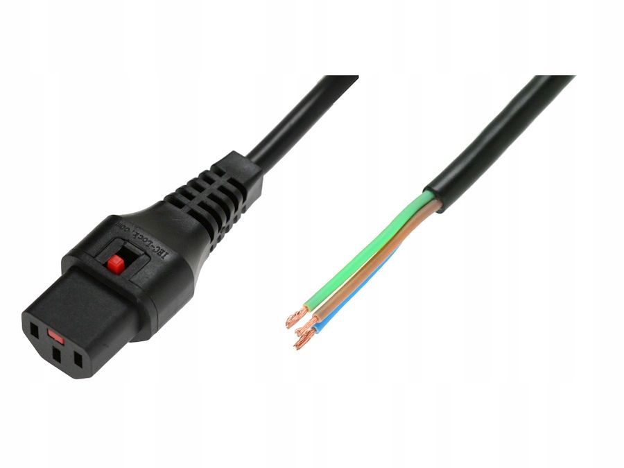 Kabel zasilania C13-open 4,0m Iec lock czarny IEC-PC1026