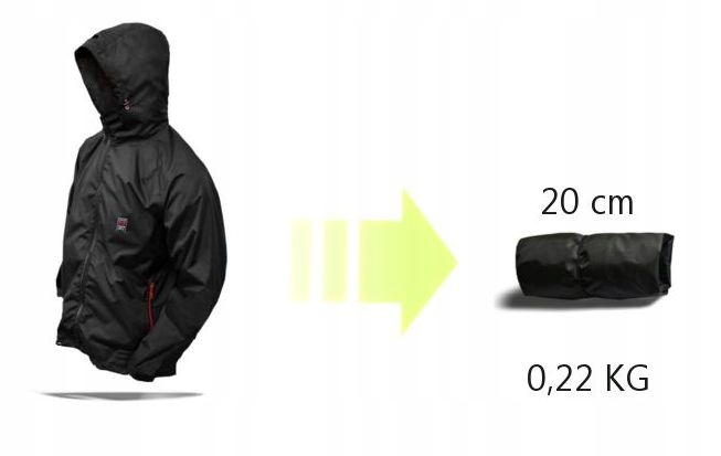 Kurtka DOUBLE Lekka Wiatrówka kaptur kieszenie zamek odblask regulowana L Kolor czarny