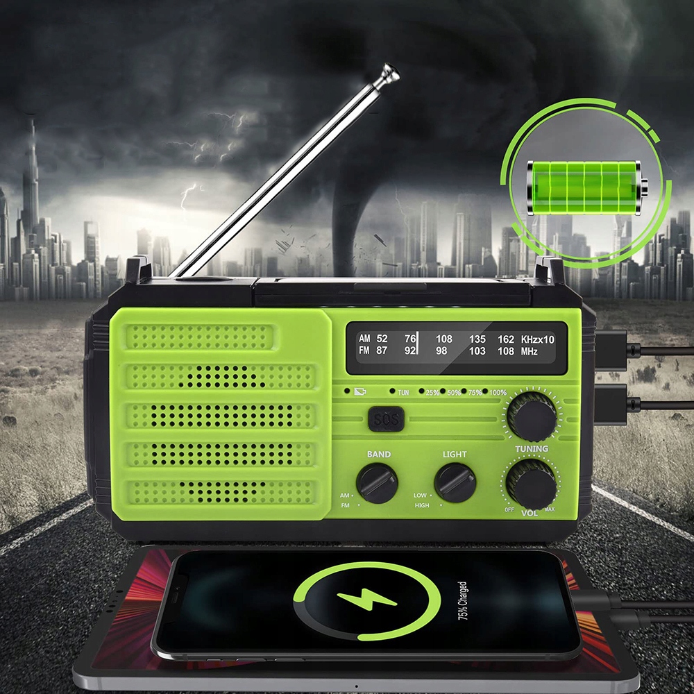 Nouzové rádio Survival pro solární powerbanku 8000 mAh s Sos alarmem